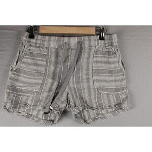 Style & Co. Women's Striped Linen-Blend Shorts Small Grey Stripe Combo
